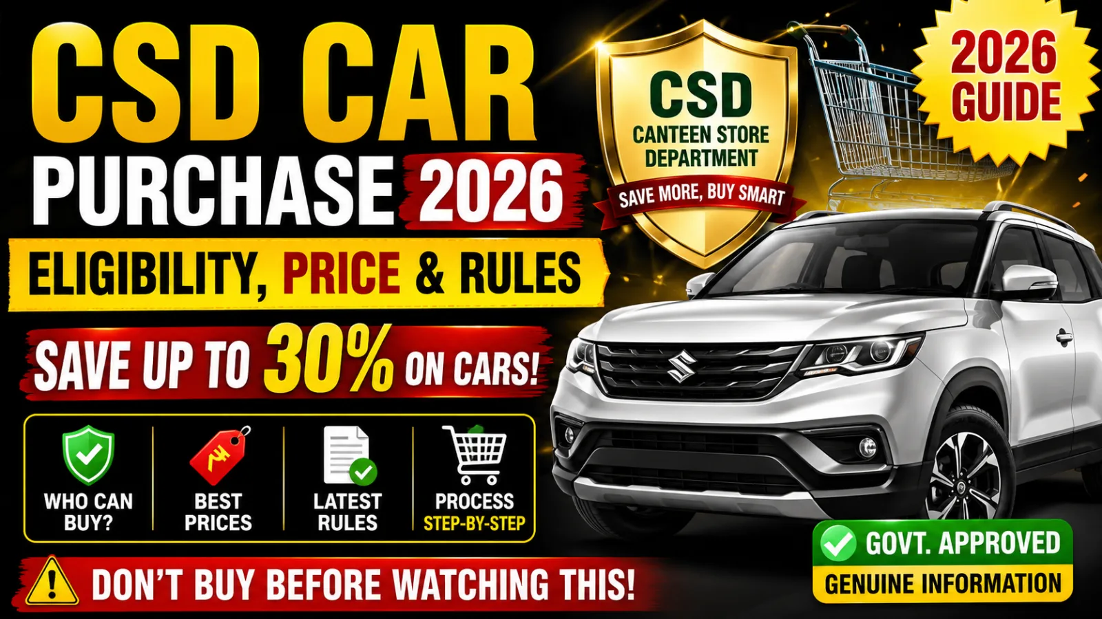 CSD Car Purchase 2026: Eligibility, Price & Rules