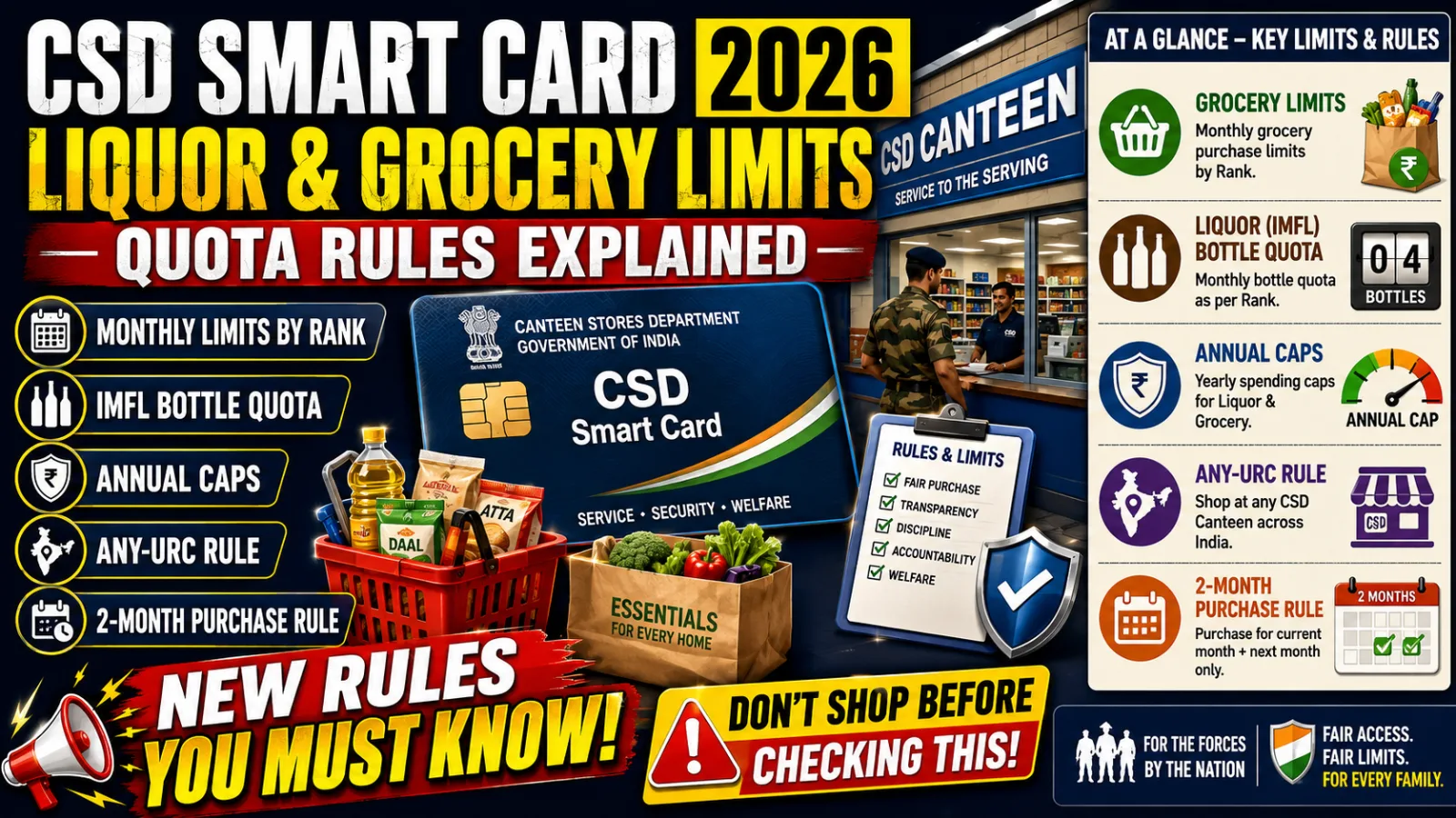 CSD Canteen Smart Card 2026: Liquor & Grocery Limits