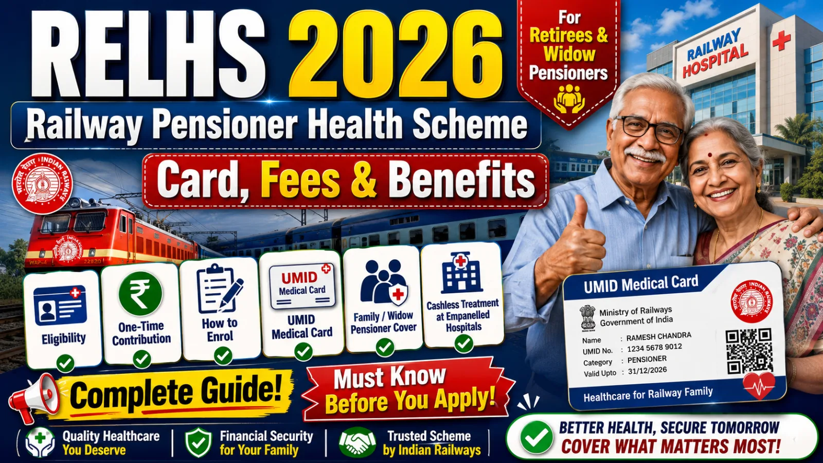 "RELHS 2026: Railway Pensioner Health Scheme, Card & Fees"