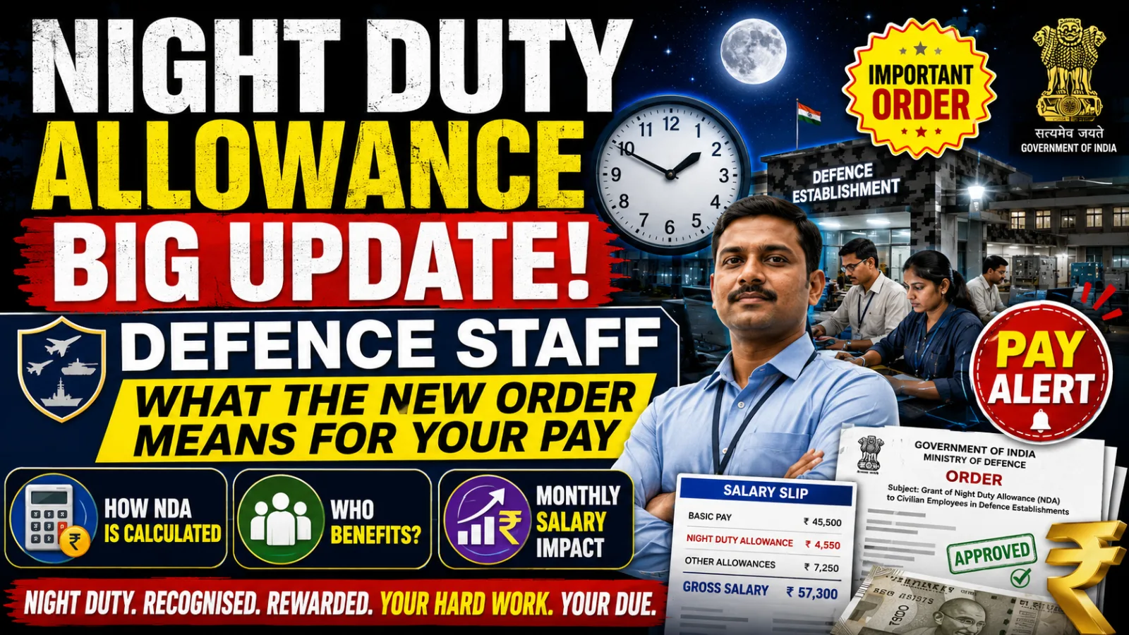 Night Duty Allowance for Defence Staff: What the New Order Means for Your Pay