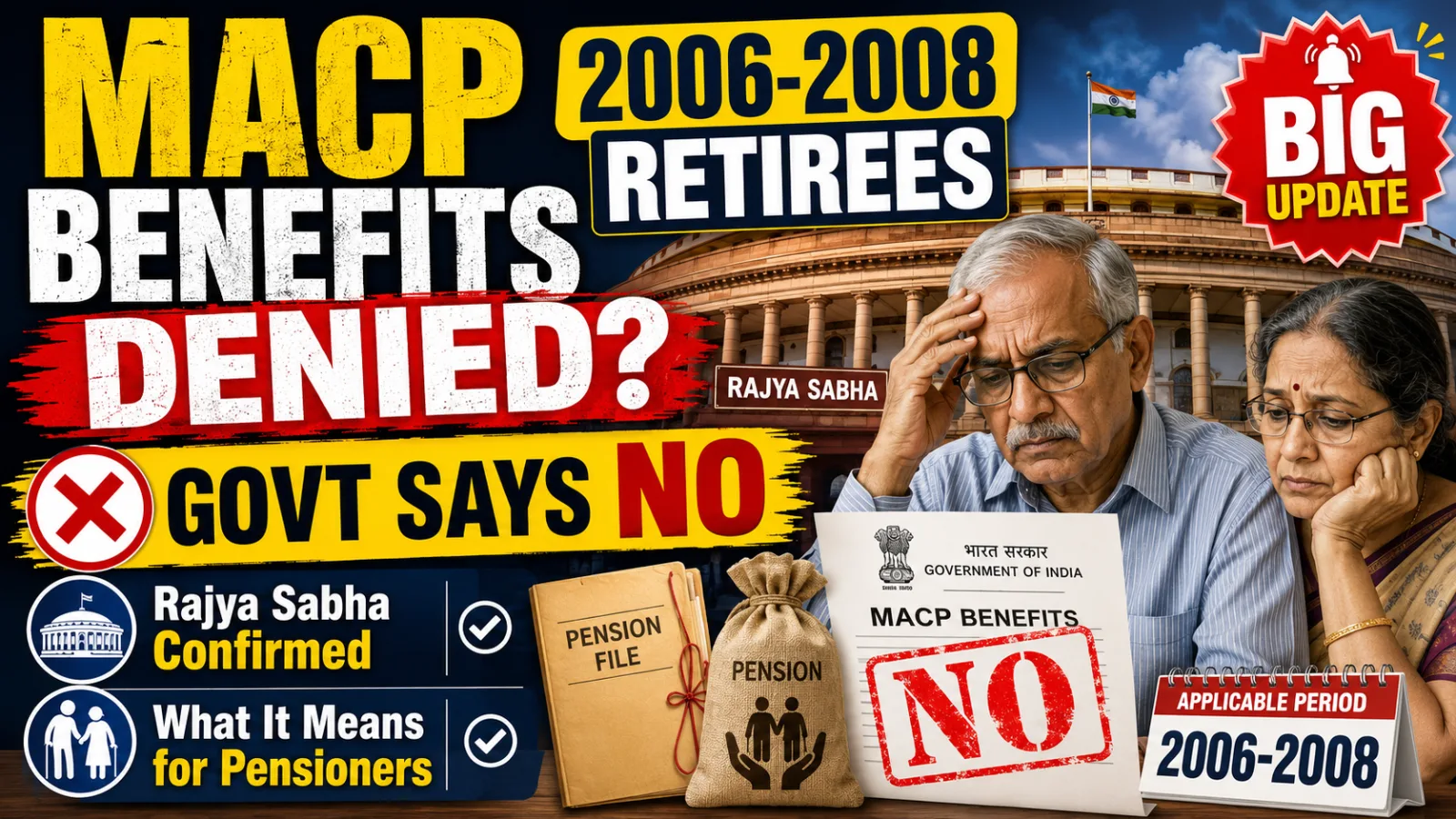 MACP Benefits for 2006-2008 Retirees: Govt Says No