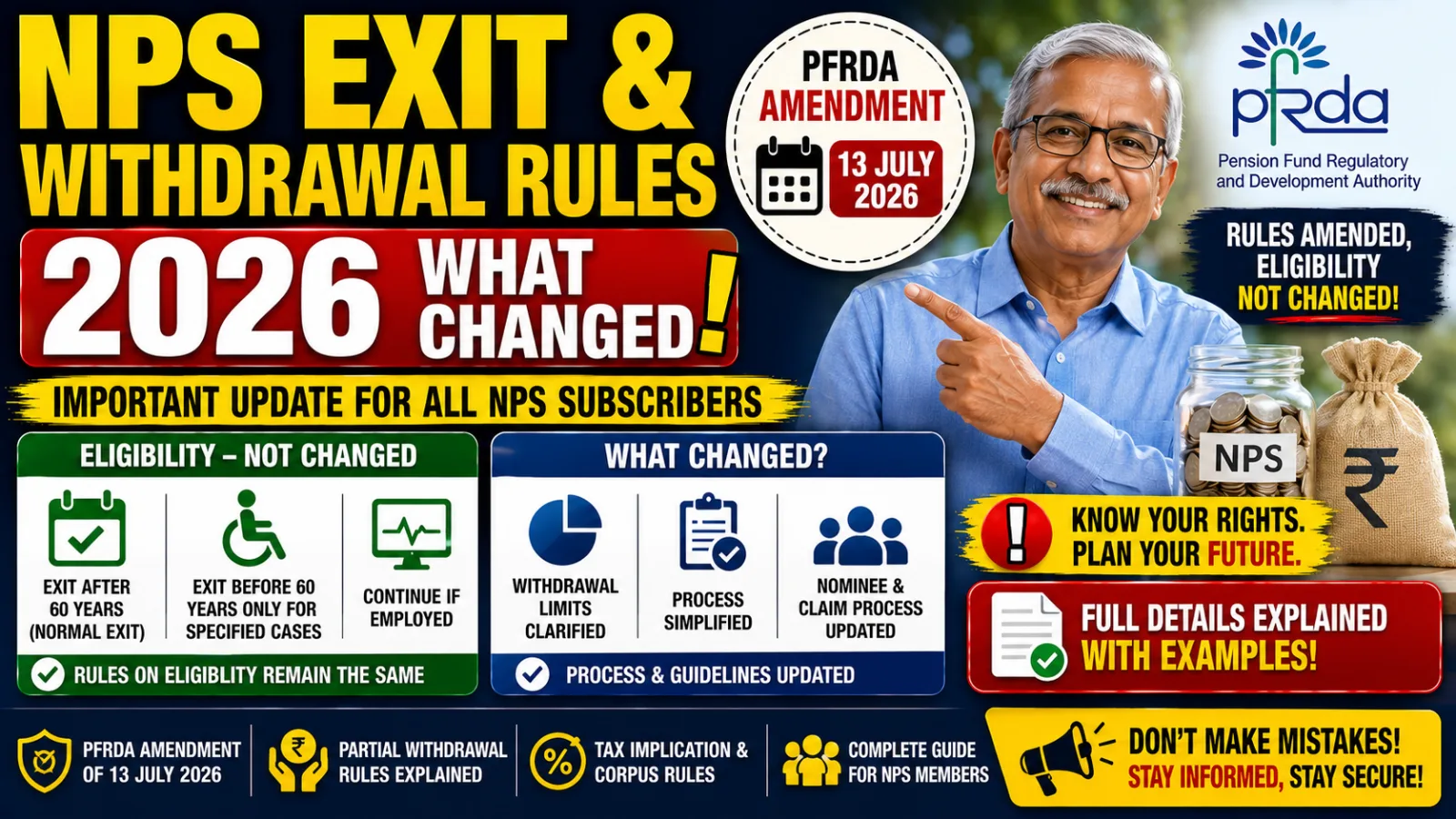 NPS Exit and Withdrawal Rules 2026: What Changed