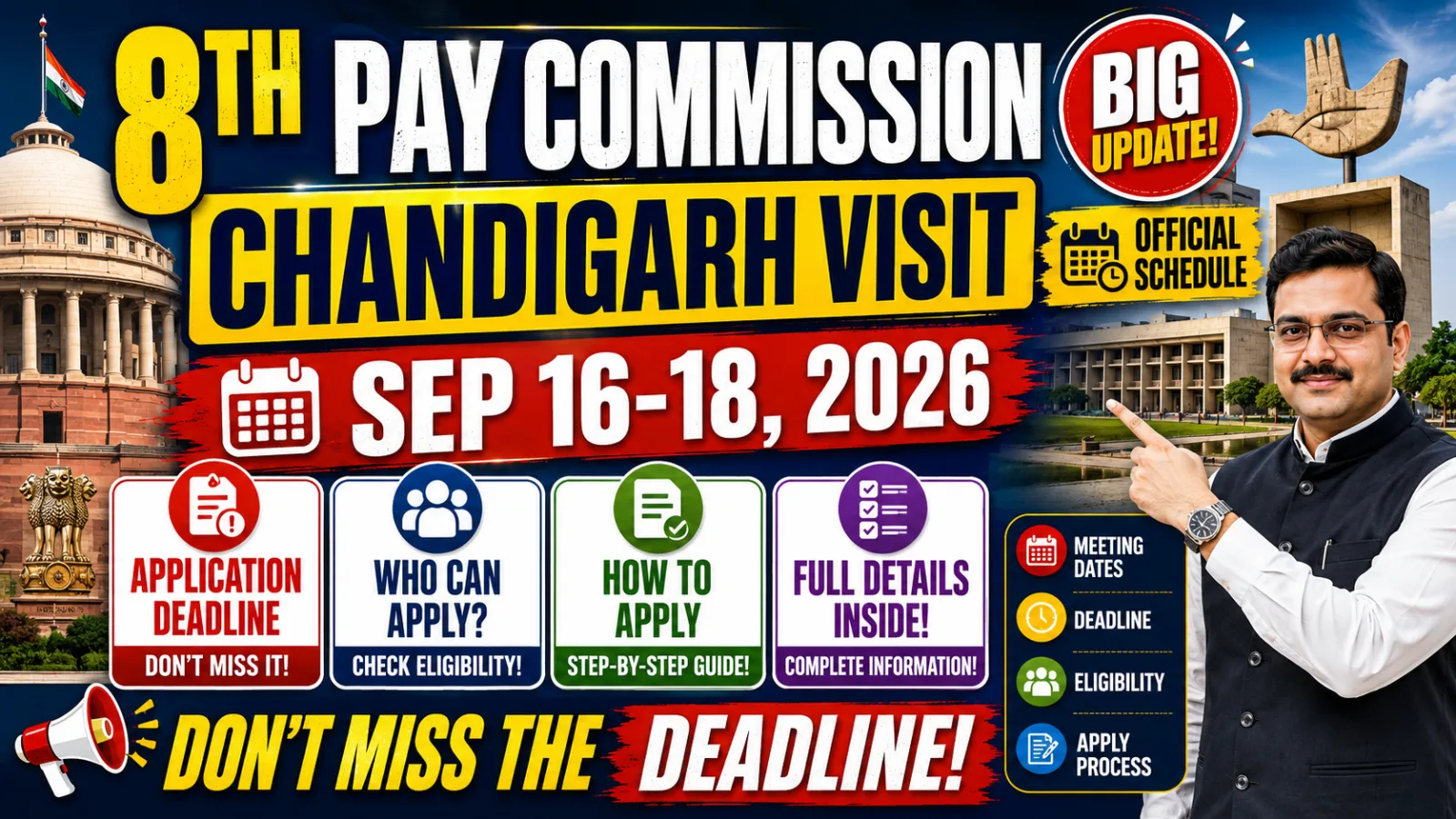 8th Pay Commission Chandigarh Visit: Sep 16-18 Dates