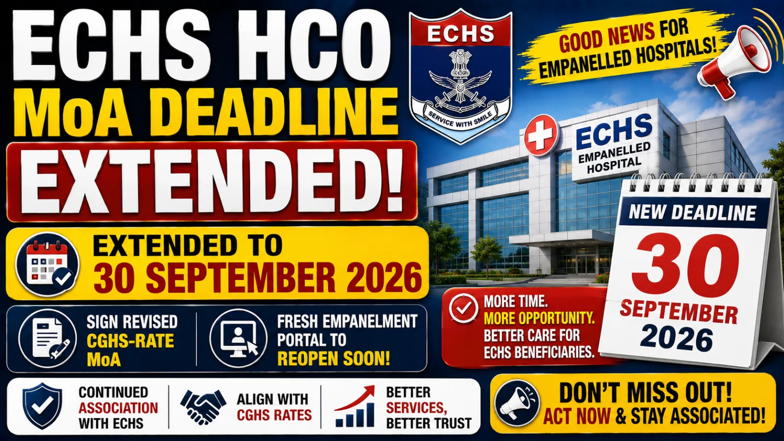 ECHS HCO MoA Deadline Extended to 30 September 2026