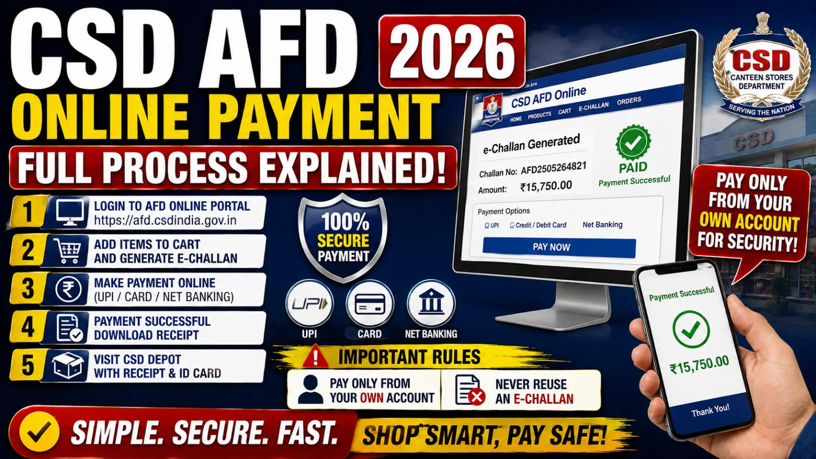 CSD AFD Online Payment 2026: Full Process Explained