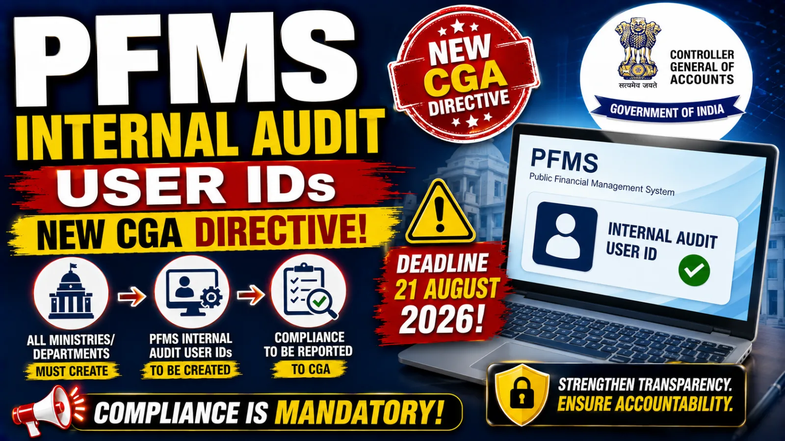 PFMS Internal Audit User IDs: New CGA Directive