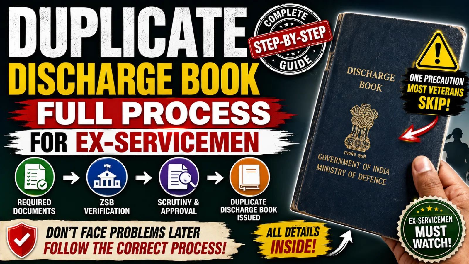 Duplicate Discharge Book: Full Process for Ex-Servicemen
